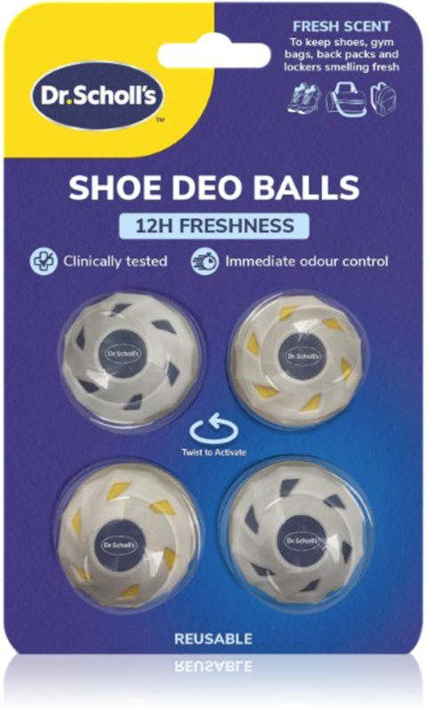 Scholl Dr. Scholl's 12 Hour Freshness boules désodorisantes pour chaussures 4 pcs