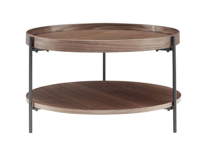 Salontisch Sontalis Walnuss Holzfaserplatte (MDF) mit Walnussholzfurnier B 69 T 69 cm