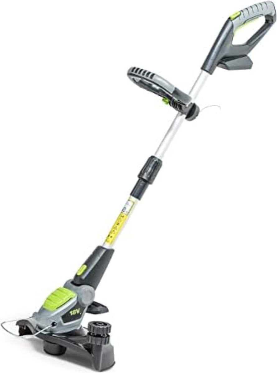 Draadloze elektrische kantenmaaier met telescopische steel en oplaadbare accu, grijs