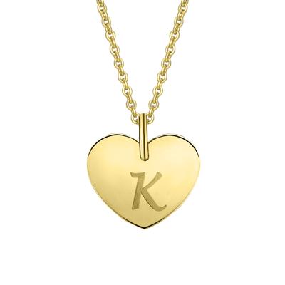 Kettenanhänger ONE ELEMENT "Herz mit Gravur K Buchstaben Anhänger aus 333 Gelbgold", gold, Schmuckanhänger, Damen, K, Gelbgold 333 Gold, Gelbgold 333, Gold, Kettenanhänger, Ein Geschenk von Herzen – zart, elegant & voller Symbolik
