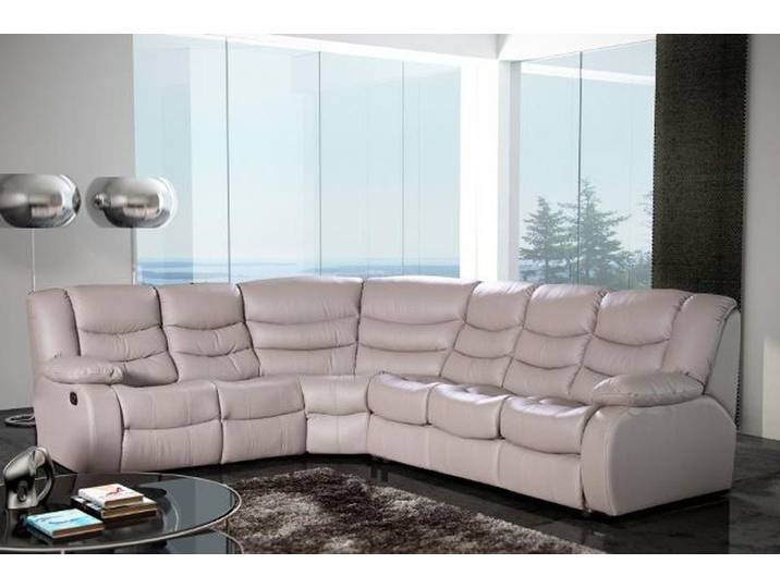JVmoebel Ecksofa Beige Leder Wohnlandschaft mit Polyätherschaum-Polsterung, Made in Europa
