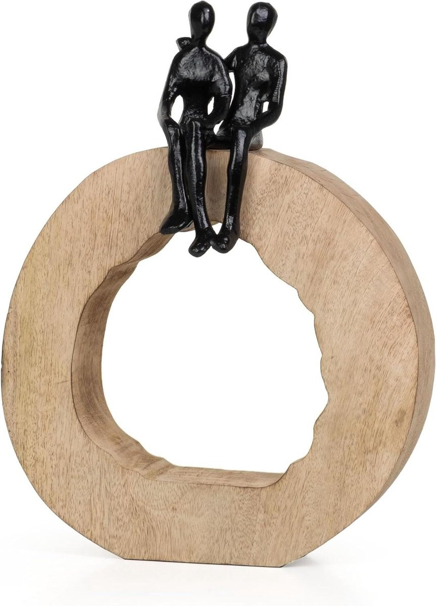Decoratieve figuur zwart standbeeld sculptuur Hoogte: 36 cm