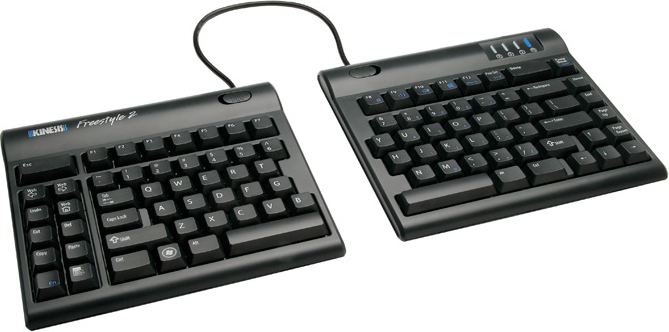 Kinesis Freestyle2 20inch, Volle Größe (100%), Kabelgebunden, USB, QWERTY, Schwarz