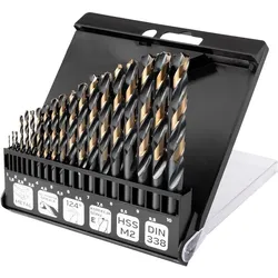 Topex, Bohrereinsatz, Wiertła do metalu HSS-CNC 124° Pro-Tec 1.0-10.0 mm zestaw 19 szt.