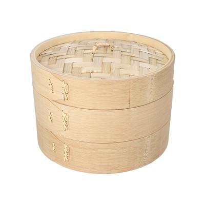 Papstar 8 Dampfgarer Bambus `ASIA` Ø 21 cm · 13,5 cm 3-teilig