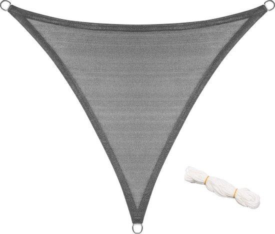 In And Outdoormatch Driehoekig schaduwdoek van HDPE - Bruin en Grijs - UV-bestendig en waterafstotend