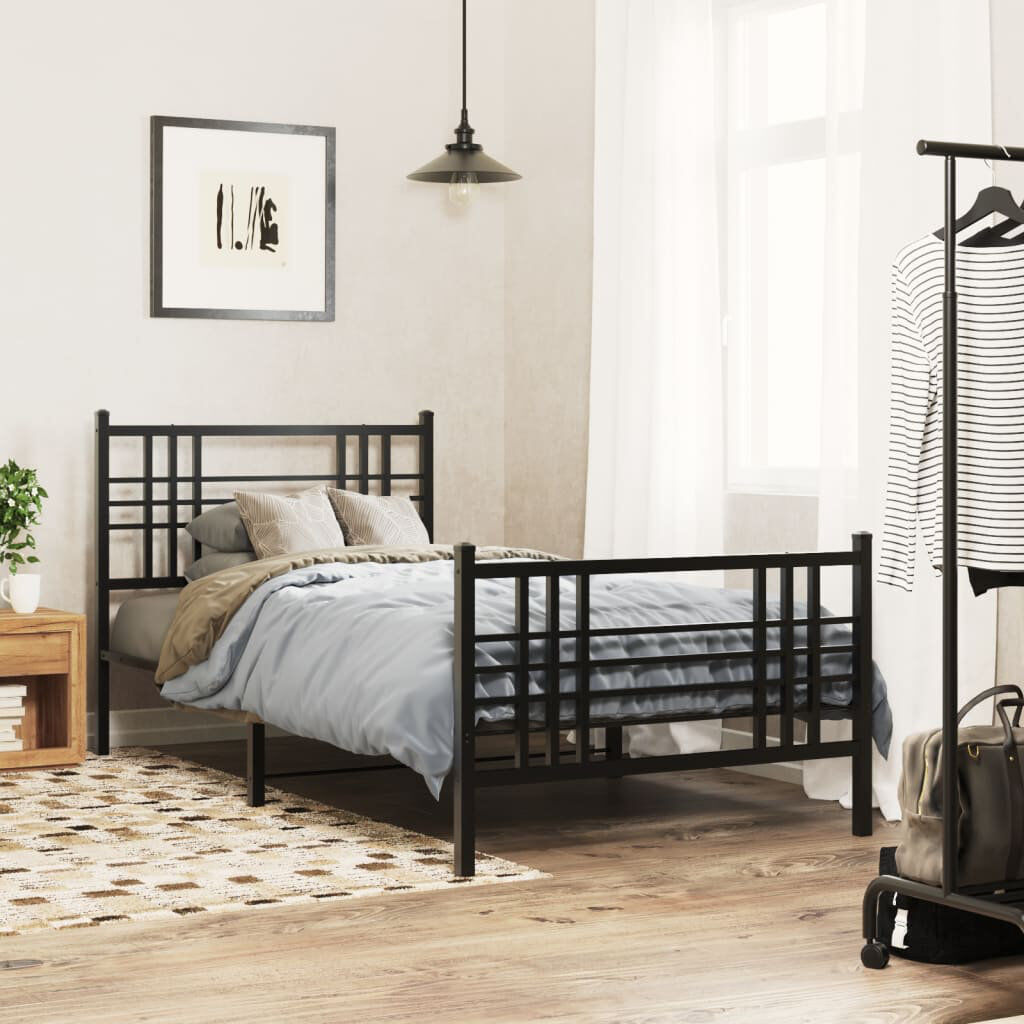 17 Stories Nkem Bed Frame Black Single (3')