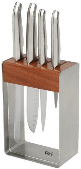 Furi Knives Furi Pro 5 Piece Stainless Steel Knife Block Set