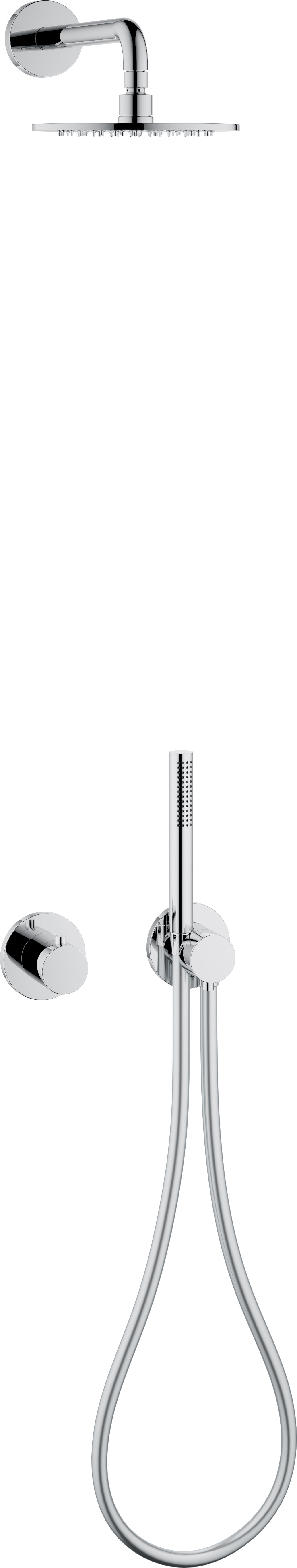 Keuco IXMO ensemble de douche 59602010001 chrome, thermostat, 2 consommateurs, rosace ronde