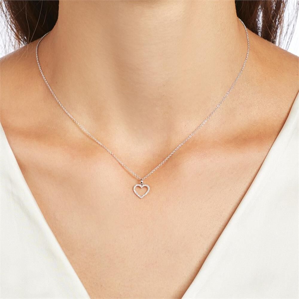 Unique Diamantkette Herz aus 585er Weißgold silber