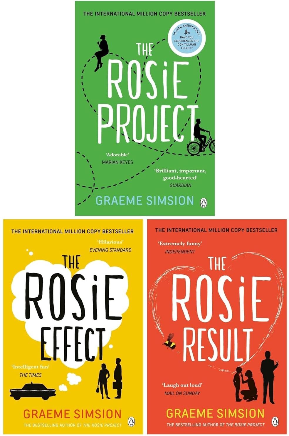 Penguin Don Tillman Series 3 Books Collection Set by Graeme Simsion - The Rosie Project, The Rosie Effect, The Rosie Result - Paperback Fiction