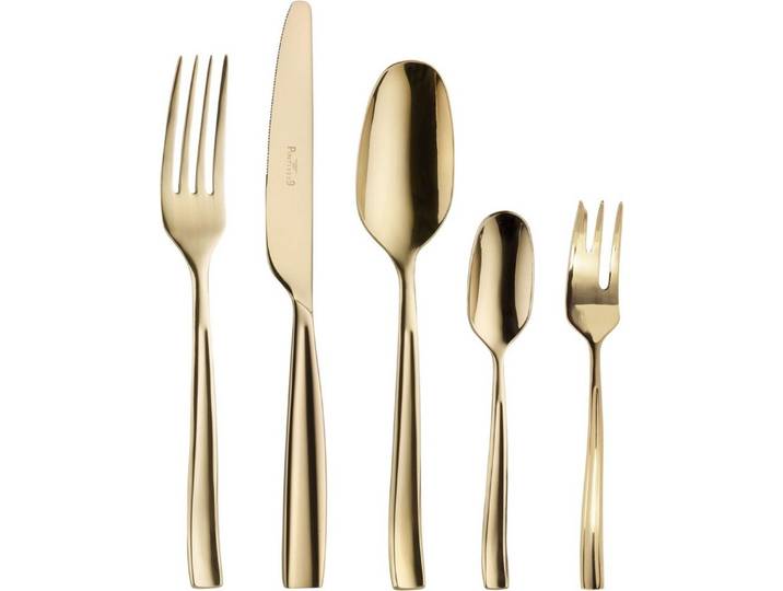 PINTINOX Besteck-Set Infinito Treasure (30-tlg), 6 Personen, Edelstahl 18/0, Optik Glänzend PVD Beschichtung