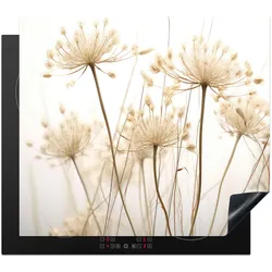 HERDABDECKPLATTE Blumen - Weiß - Sonnenlicht Abdeckung Glaskeramikkochfeld 59x51 cm