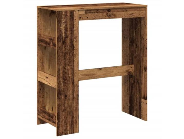 GHVBNMF Bartisch mit 3 Ablagen Altholz-Optik 90x40x103,5 cm Stehtisch Kompakter Hochtisch für Küche und Esszimmer mit 3 seitlichen Fächern für Getränke, Geschirr und Dekoration.