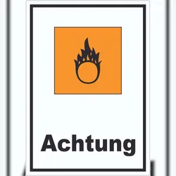HB-Druck Aufkleber Gefahrensymbol Brandfördernd Achtung Brand A3 (297x420mm)