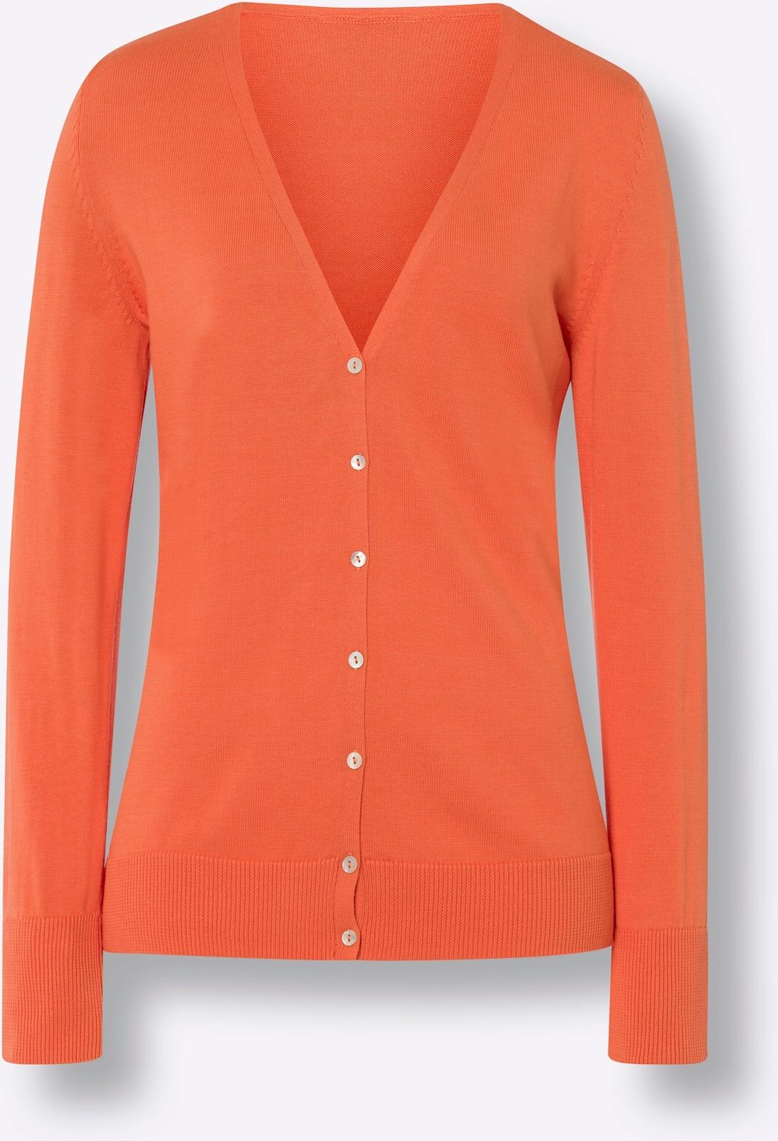 Strickjacke HEINE, Damen, Gr. 34, orange, 100% Baumwolle, unifarben, Strickjacken Strickjacke orange 34