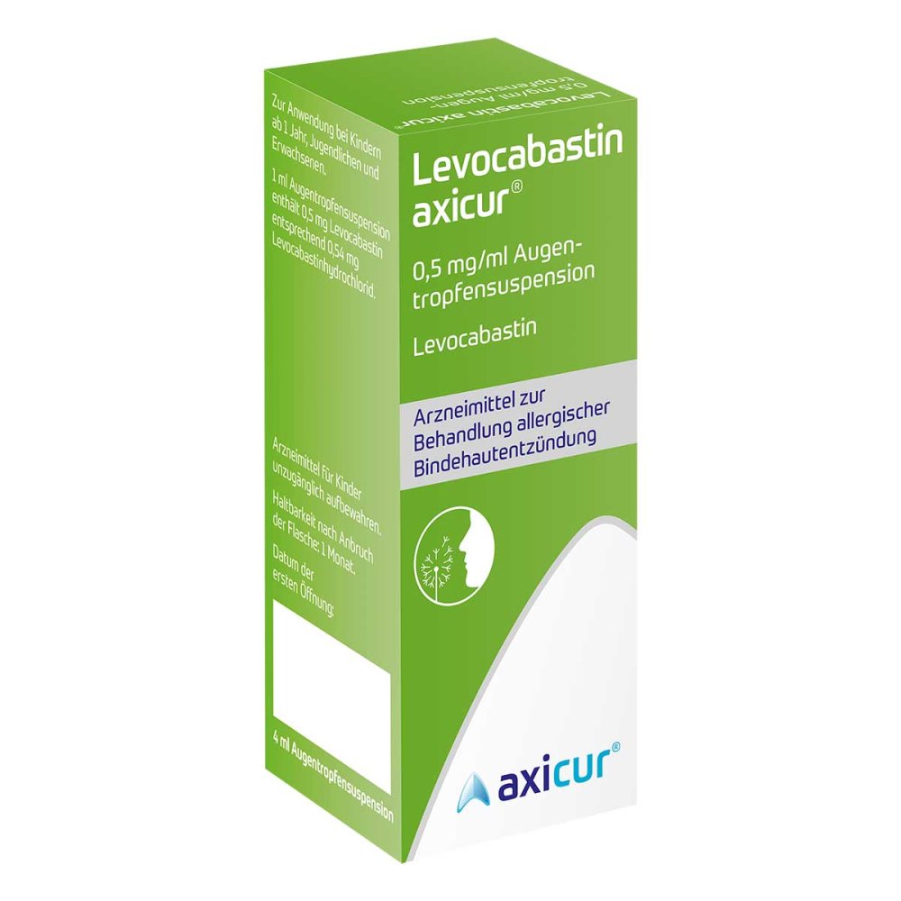axicorp Pharma GmbH Levocabastin axicur 0,5 mg/ml Augentropfen Suspension 20050649