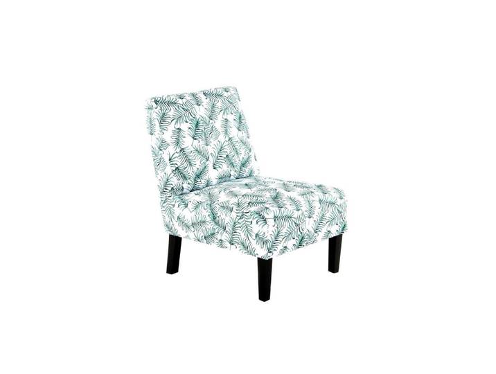 Stuhl, Grün & Weiß, 56x73.5x84 cm, Textil, Blätter, Modern, Kayoom