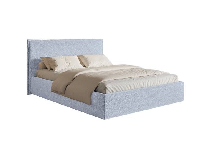 Polsterbett 180x200 cm Softie Slim hellblauer Chenillestoff