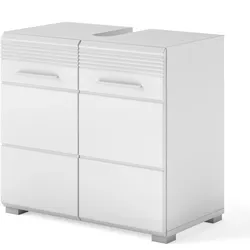 WASCHBECKENUNTERSCHRANK, weiß Hochglanz 60 cm, Unterschrank mit viel Stauraum