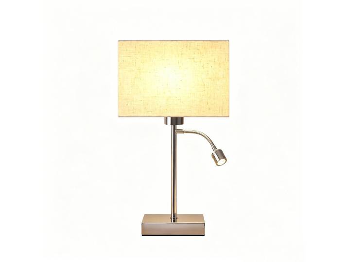 ZMH Tischlampe Xylox 15/10/38 cm, Chromfarben, Braun, Metall, Vintage, LED integrated, 10x38x15 cm, Lampen & Leuchten, Innenbeleuchtung, Tischlampen