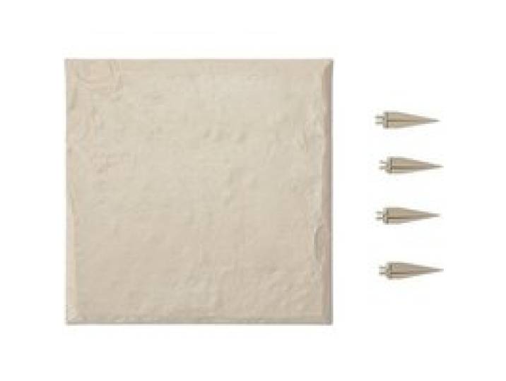 VEVOR Pierres de Marche Jardin, 16 PCS, Dalles de Pas Jardin, 39,5x39,5 cm, Aspect Pierre Naturelle en Résine PC ABS, avec Piquets de Sol, Pavés pour Allée Chemin Extérieure, Pelouse, Terrasse, Beige