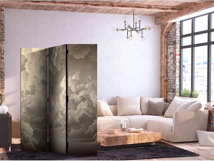 Paravent acoustique murmure de nuages Autres Beige 135 x 172cm