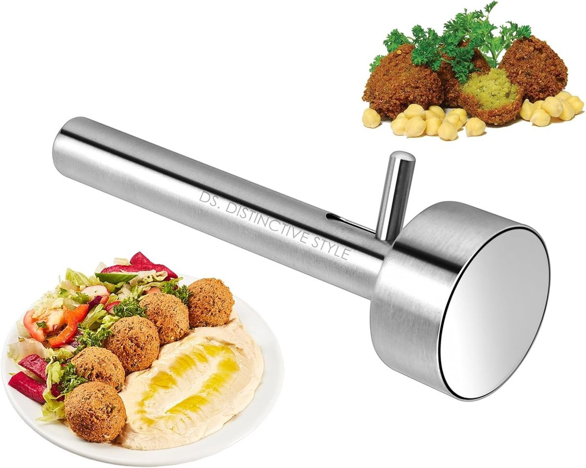 Roestvrijstalen falafel portioneerder voor perfecte falafelballetjes en hummus, vaatwasserbestendig
