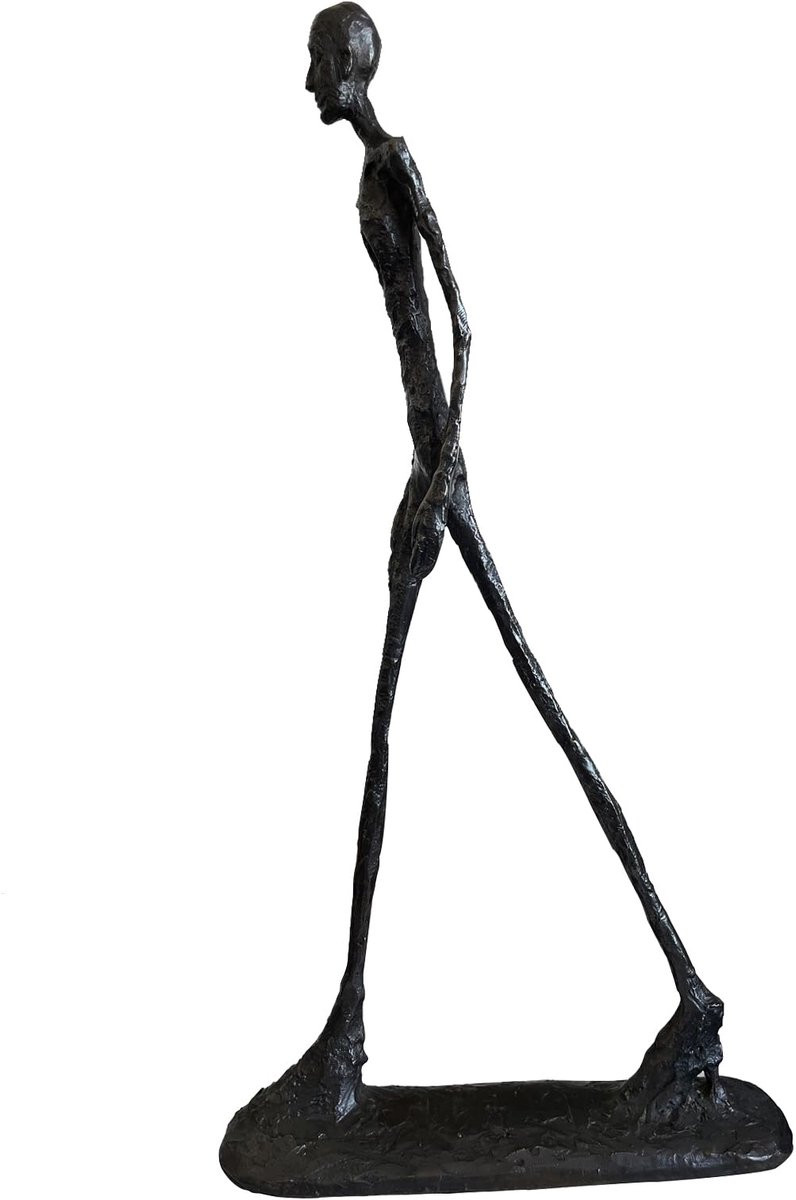 Abstract bronzen beeld van een moderne menselijke figuur voor op tafel, 60 cm