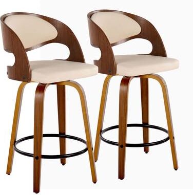 "Carson Carrington Visby 26"" Fixed-Height Counter Stool with Bent Wood Legs (Set of 2)"