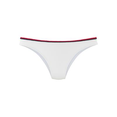 Bikini-Hose S.OLIVER "Junis", Damen, Gr. 34, N-Gr, weiß, Recycling-Polyamid, kontrastfarbene Details, unifarben, Badehosen Bikini-Hose, im knappen Schnitt
