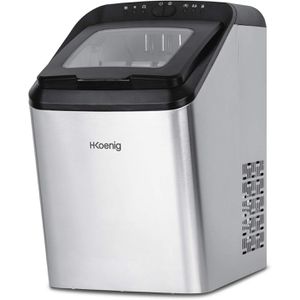 H.Koenig Eiswürfelmaschine KBP40, Edelstahl, 10 Eiswürfel in 9 Min., mit Festwasser, 2,8 Liter