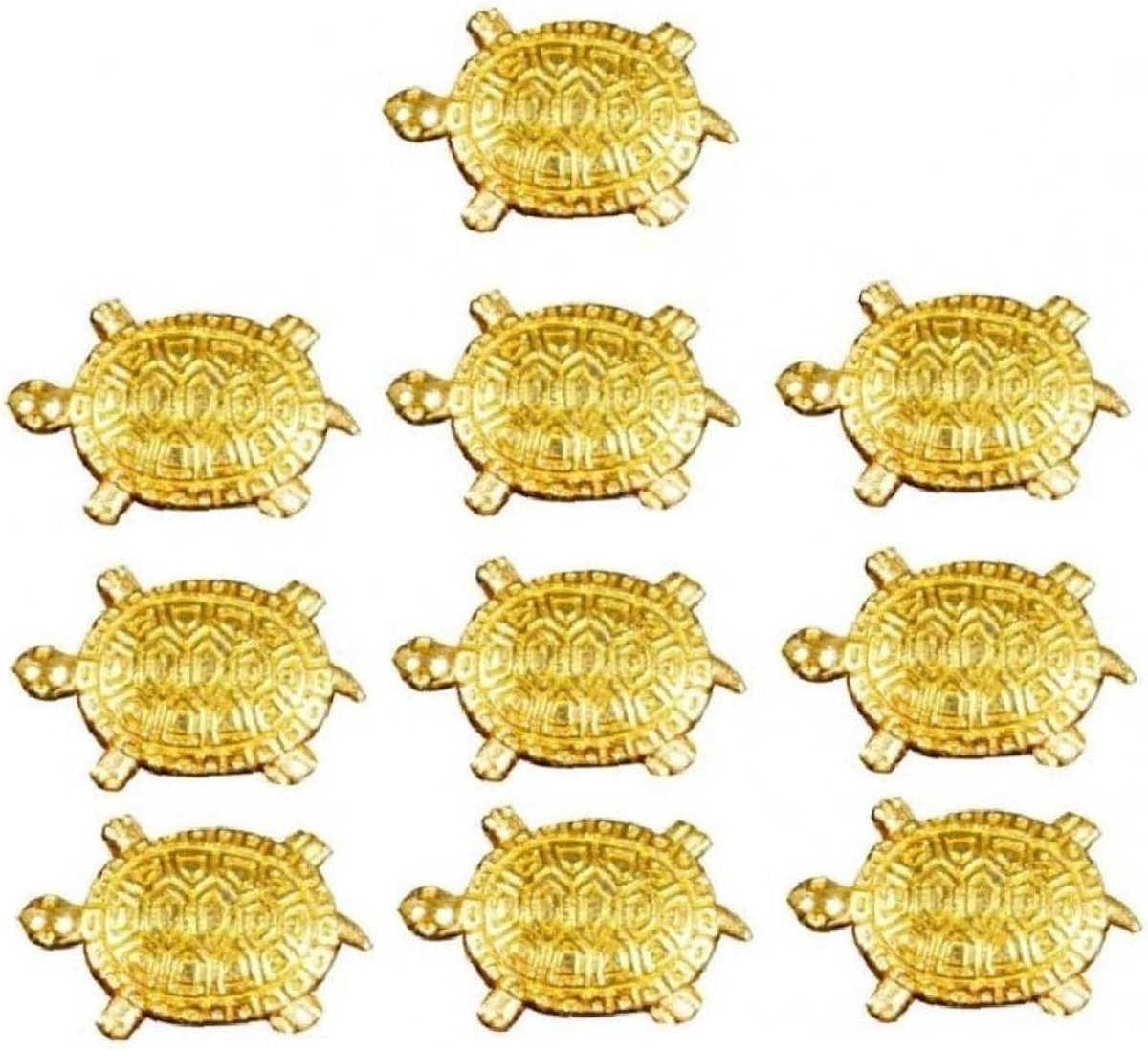 Set van 10 handgemaakte gouden mini schildpad beeldjes voor Japanse decoratie
