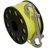 Scubaforce Spool mit Double Ender Stainless Steel - 45 Meter - gelb