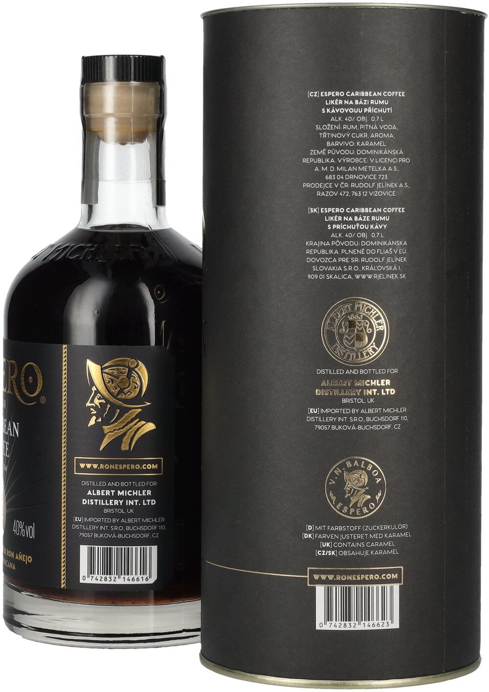 Ron Espero Caribbean Coffee & Rum Liqueur 40% Vol. 0,7l in Geschenkbox