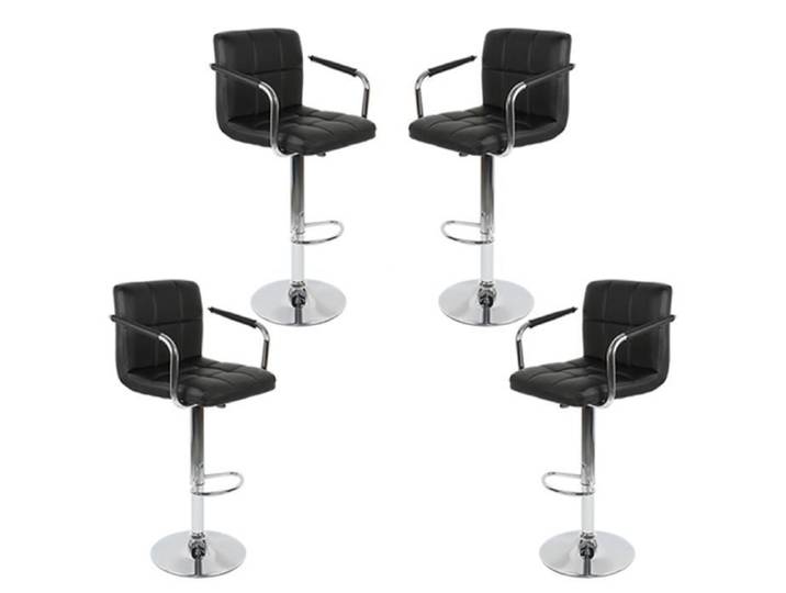 Tabourets de Bar Avec accoudoirs - MIXMEST - Noir - Hauteur Réglable 95-115 cm