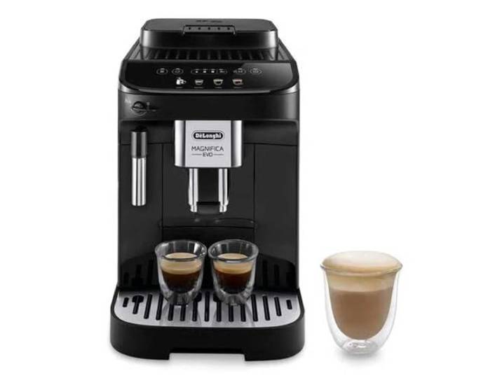 De'Longhi Magnifica Evo ECAM290.22.B, Automatische Kaffeemaschine mit Milchaufschäumer, Kompakt, Bean-to-Cup Kaffeevollautomat, Manuelles Milchaufschäumen, 4 Rezepte, Soft Touch Farbdisplay, Schwarz