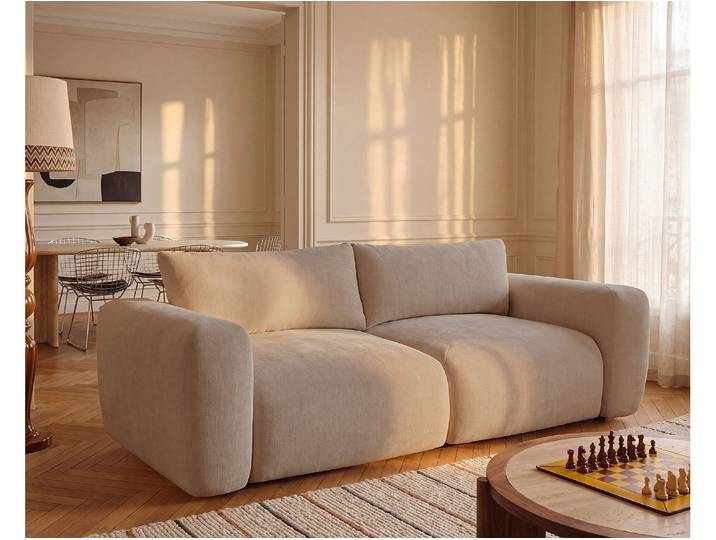 3-Sitzer-Sofa aus Stoff in Beige POLIRIA