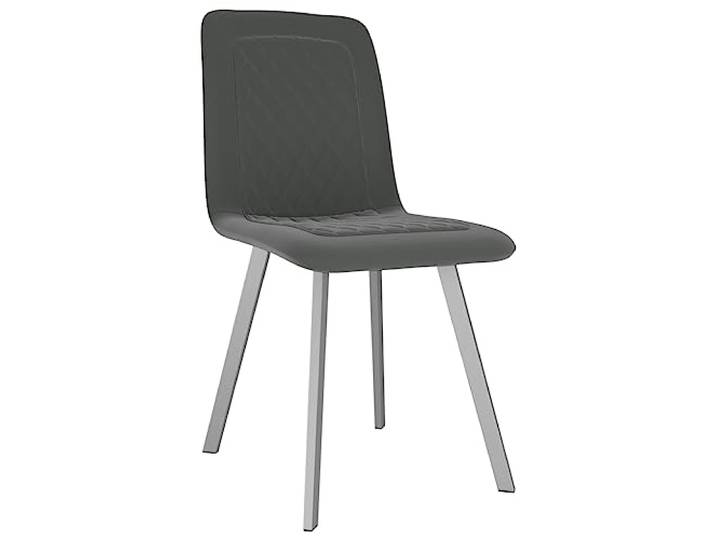 KKgypkn Samt Esszimmerstühle 2er Set Grau Metallbeine, stabil, weicher Sitz, für Wohnzimmer, ergonomisch