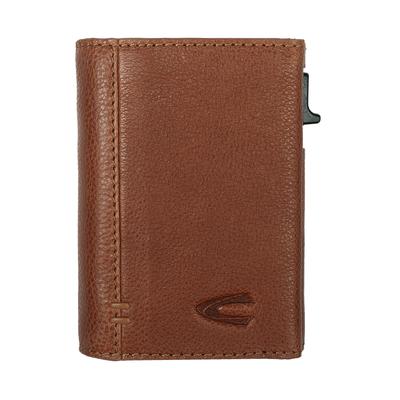 Kartenetui CAMEL ACTIVE "Thunder", Damen, braun (cognac), Leder, clean, gepflegt, Basic, Kleinlederwaren, Leder-Herrenbörse mit Kartenschieber, Magnethalterung und RFID-Schutz
