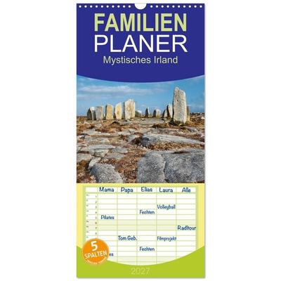 Familienplaner 2027 - Mystisches Irland mit 5 Spalten (Wandkalender, 21 x 45 cm) CALVENDO