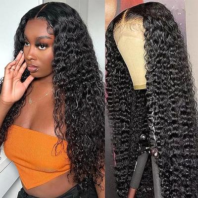 4x4 Lace Front Perücke Wasserwelle Echthaar Perücke natürliche Farbe Lace Perücke 150% Dichte
