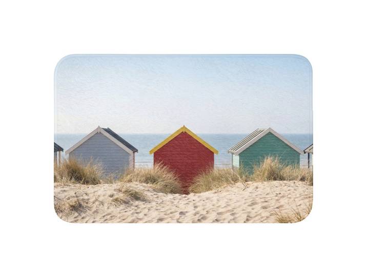 BADEMATTE Strand - Ferienhäuser - Farbenfroh - Dünen Rutschfest 60x40 cm
