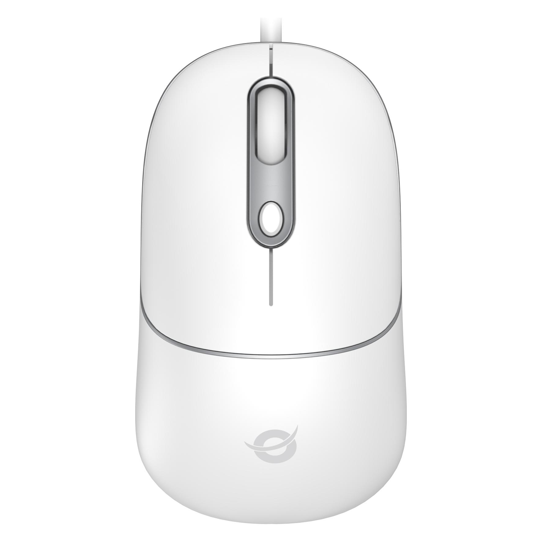 Conceptronic Optische Maus USB-C Silent 4Tasten+Scrollrad ws (Kabelgebunden) (REGAS02W)