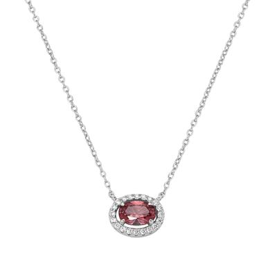 Collier "Ziersteine, Zirkonia weiß, Silber 925", orange, GIORGIO MARTELLO MILANO, Halsketten, Damen, 45cm, Silber 925 (Sterlingsilber), Collier