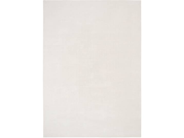 Teppich Geometric Maze weiss Einfarbig Wolle 140 x 200 cm