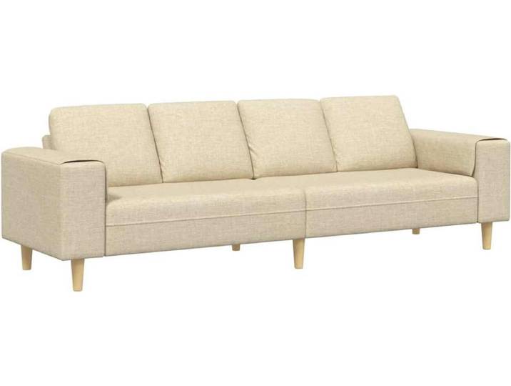 vidaXL - Woonkamerbank - Crème - 250 - x - 77 - x - 76 - cm - Polyester