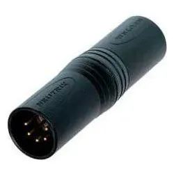 Neutrik NA5MM-B (Winkeladapter), Audio Adapter, Schwarz