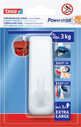 Tesa Powerstrips XL Klebehaken Rechteckig Weiß Inhalt: 1St.