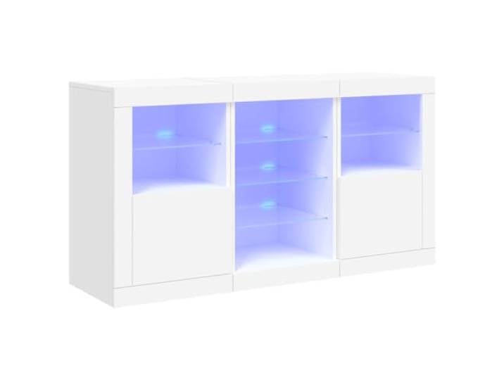 vidaXL Sideboard mit LED-Leuchten Weiß 123x37x67 cm